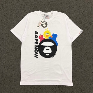 A BATHING APE Aape NOW BY Athing APE X SESAME STREET เสื้อยืด ของแท้ พรีเมี่ยม สีขาว