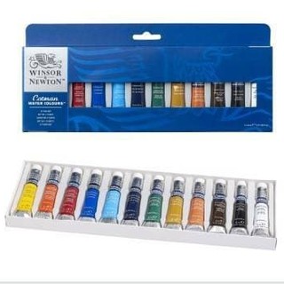 ชุดสีน้ำอย่างดี12สี ตรา Winsor&amp;Newton Cotman water colours 0390636 (12หลอดx8มล.)