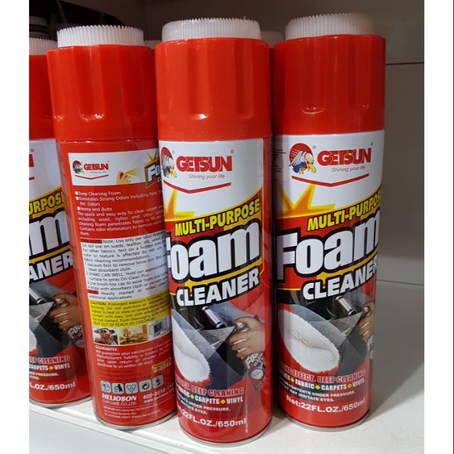 GETSUN ของแท้ โฟมทําความสะอาดเบาะรถยนต์ โฟมทําความสะอาดพรม หนังแท้ ไวนิล Foam cleaner for leather vi