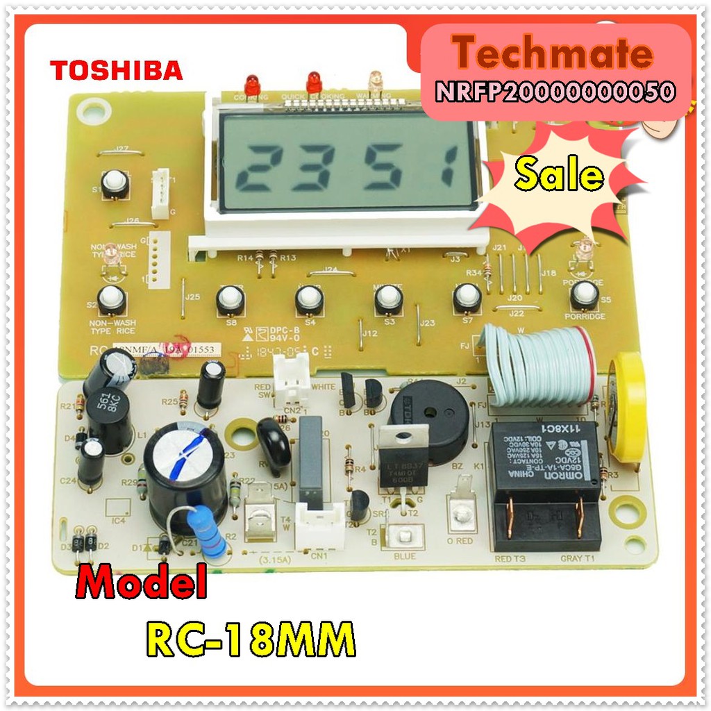 อะไหล่ของแท้/เมนบอร์ดหน้าปัดหม้อหุงข้าวโตชิบ้า/TOSHIBA/NRFP20000000050/แทน/NRFP20000000083V