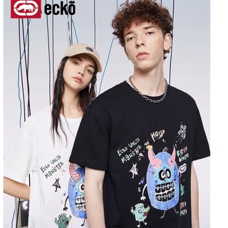 เสื้อยืดแขนสั้น พิมพ์ลาย Amoi street monster ecko rhino แฟชั่นคู่รักS-5XL