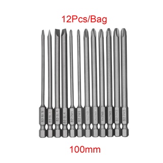 Pcf* ดอกสว่านไขควง S2 หัวแม่เหล็ก โลหะผสมเหล็ก 12 ชิ้น ต่อชุด