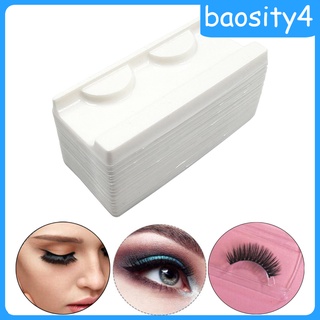 50Pcs Eyelash Trays Plastic Empty Makeup Beauty Salons Home Clear Rectangle