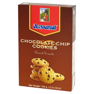 🔥*พร้อมส่ง*🔥 อาร์เซนอล คุกกี้ผสมช็อกโกแลตชิพ สูตรเดนมาร์ค 100กรัม Arsenal Danish Formula Chocolate Chip Cookies 100g