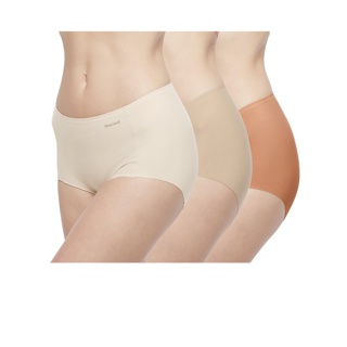 Wacoal Oh My Nudes Panty Set 3 ชิ้น กางเกงในไร้ตะเข็บ รุ่น WU4999 สีเทา เปลือกไข่ ส้ม