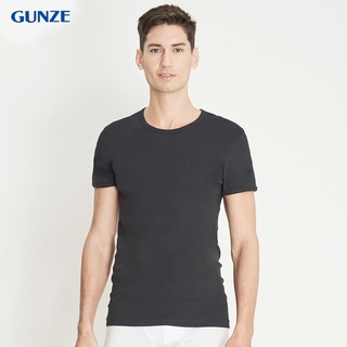 GUNZE เสื้อยืดผู้ชาย แขนสั้น คอกลม รุ่น GS1641 สีดำ