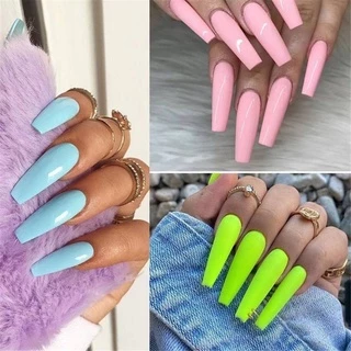 เล็บปลอมอะคริลิค เนื้อแมตต์ สีแคนดี้ 100 ชิ้น ต่อชุด COD