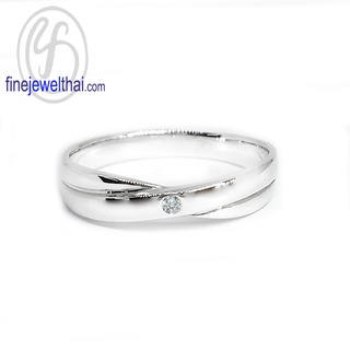 Finejewelthai แหวนอินฟินิตี้-แหวนเพชร-เพชรสังเคราะห์-แหวนเงินแท้-Infinity-Diamond-CZ-Silver-Ring-R1428cz