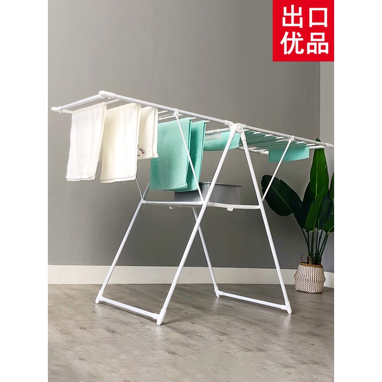 Juyouไม้แขวนเสื้อชั้นพับในร่มไม้แขวนเสื้อราวตากผ้าสแตนเลสที่เรียบง่ายระเบียงมือถือปีกราวตากผ้า