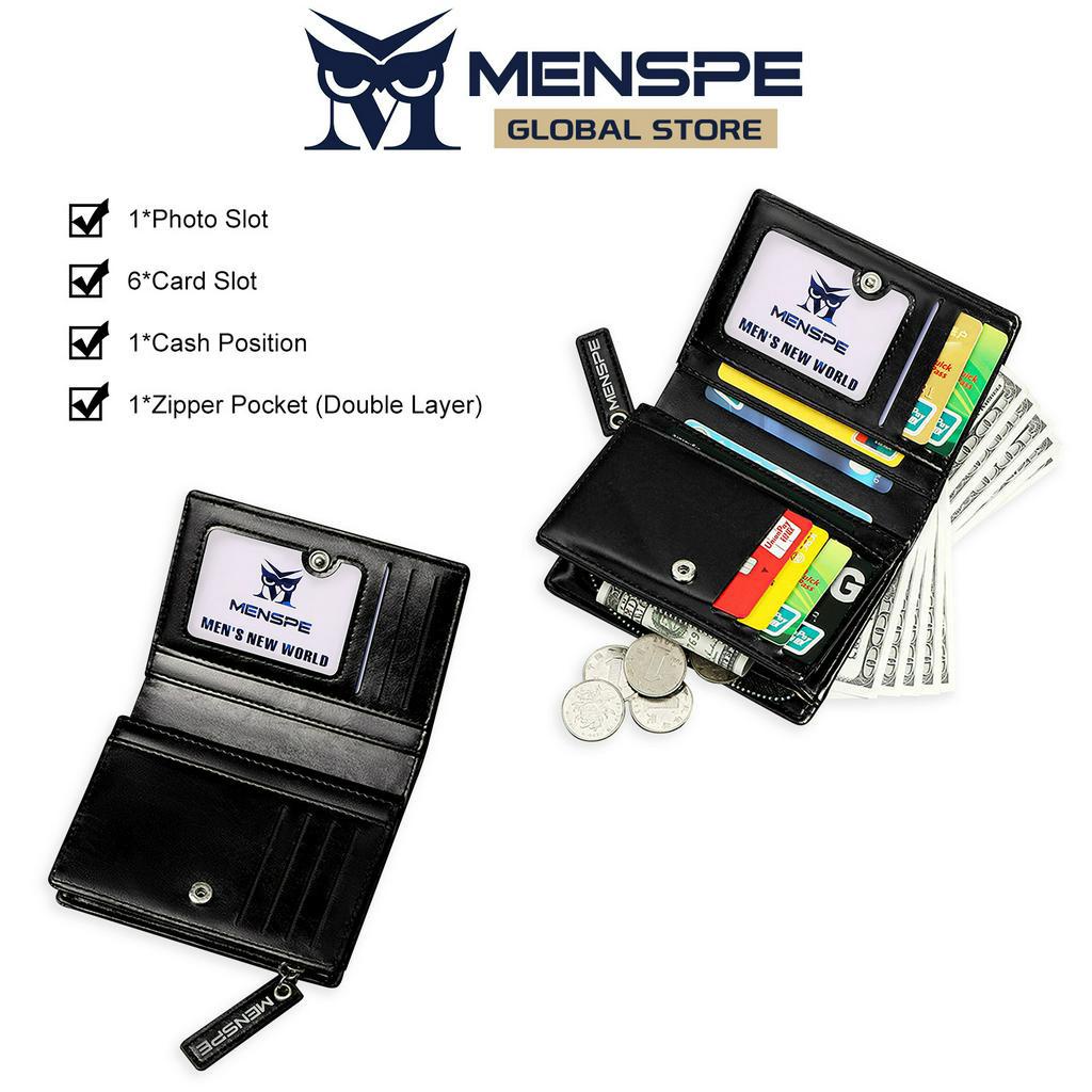 MENSPE กระเป๋าสตางค์ผู้ชาย แต่งซิป ป้องกันขโมย เหมาะกับใส่บัตรเครดิต