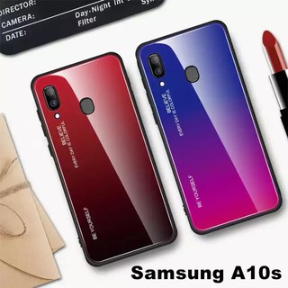 Case Samsung galaxy A10S เคสกระจกสองสี เคสกันกระแทก เคสซัมซุง A10S ขอบนิ่ม เคสกระจกไล่สี เคส samsung galaxy a10s