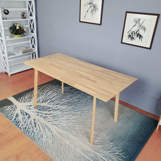 โต๊ะกินข้าว โต๊ะอาหาร Evergreen-Furniture Dining Table-TJ-1576-F (ราคานี้เฉพาะโต๊ะ) ทำจากไม้ยางพารามี 2 สีให้เลือก