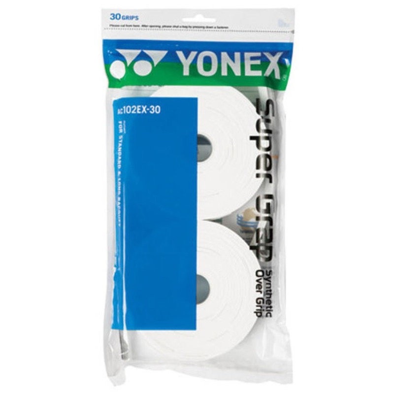 YONEX AC102EX-30 Super Grap Over Grip สีขาว (จำนวน 30 ชิ้น) กริปพันด้าม ไม้เทนนิส ไม้แบด AC102EX ของ