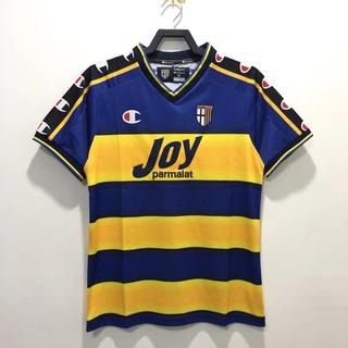 เสื้อกีฬาแขนสั้น ลายทีมชาติฟุตบอล Parma 01/02 ทีมเหย้า เรโทร คุณภาพสูง ไซซ์ S-XXL