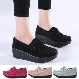 SKYE รองเท้า แบบสลิป-ออน ผู้หญิง รองเท้าผ้าใบ แพลตฟอร์ม เกาห…