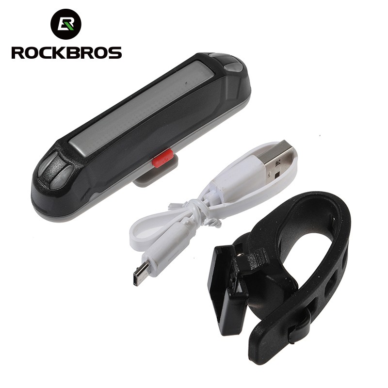 Rockbros ไฟ LED แบบชาร์จ USB สําหรับจักรยาน