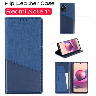 เคสโทรศัพท์มือถือหนัง ฝาพับแม่เหล็ก พร้อมช่องใส่บัตร กันกระแทก สําหรับ Xiaomi Redmi Note 11 pro 11pro Note11s 4G 5G