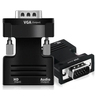 อะแดปเตอร์แปลงสายเคเบิลดิจิทัล HDMI เป็น VGA 1080P สําหรับ Xbox PS4 PC แล็ปท็อป กล่องทีวี เป็นโปรเจคเตอร์ HDTV