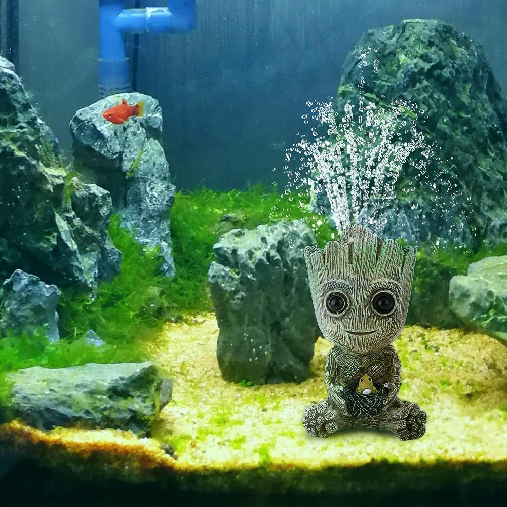 Cute Mini Tree Fish Man Tank Air Oxygen Pump Bubble Stone