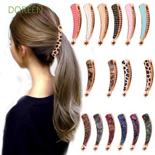 DOREEN Elegant Girls Acrylic Leopard Women Banana clips