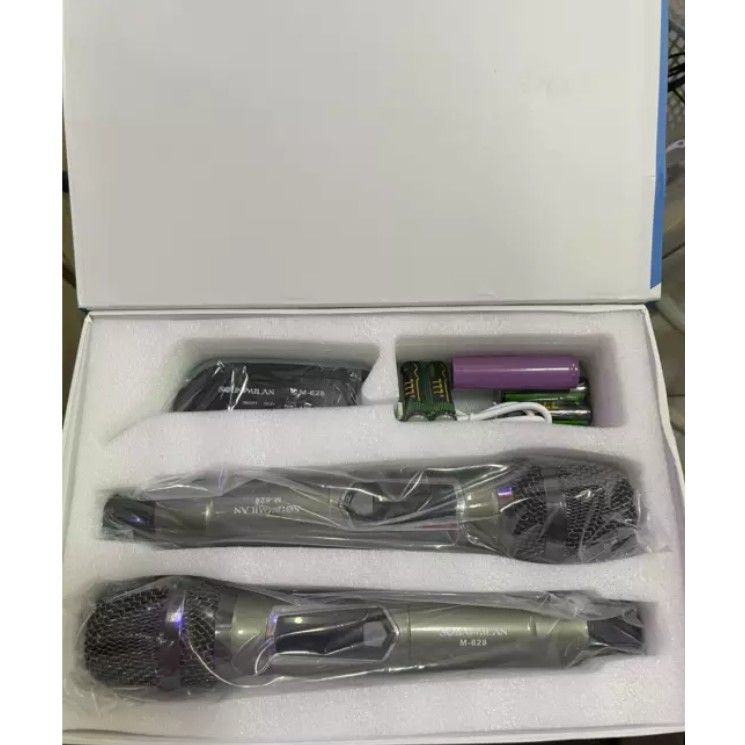 ไมค์โครโฟน ไมค์โครโฟนไร้สาย ไมค์ลอยคู่ รุ่น M-628 UHF แท้ Wireless Microphone SML ไมค์ร้องเพลง รุ่นใหม่ล่าสุด