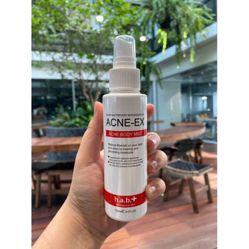 ACNE-EX Acne Body Mist สเปรย์ฉีดสิวที่ผิวกาย หลัง คอ แบรนด์ h.a.b+ 120ml
