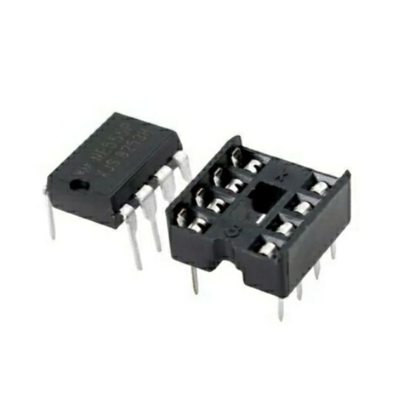 ราคา1ชุด พร้อมซ็อกเก็ต NE555 IC DIP-8  ไอซีตั้งเวลา 8ขางปริ้น พร้อม ซ็อกเก็ต 8ขา(แบน)