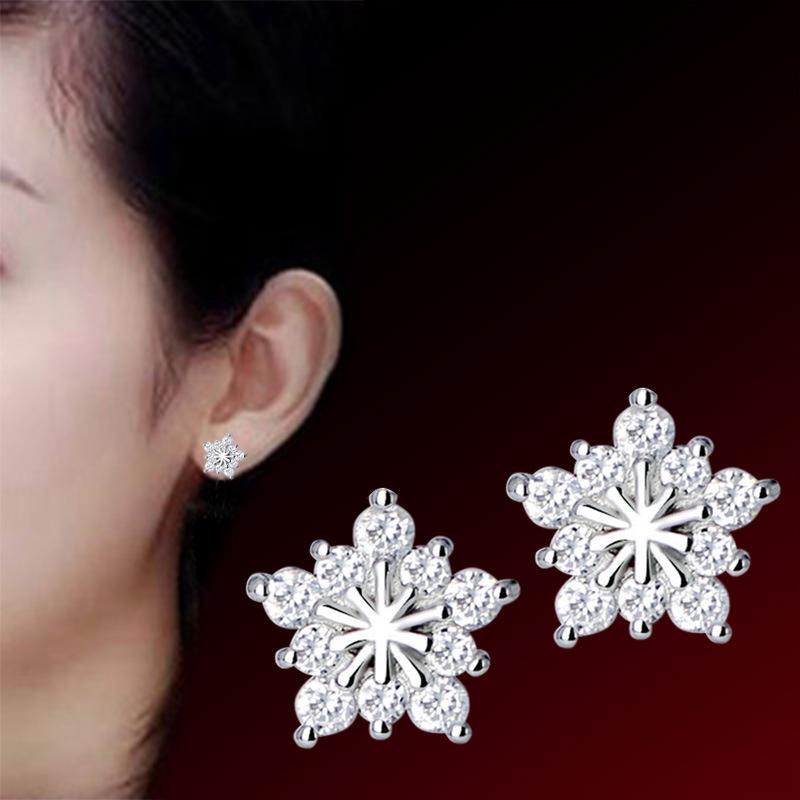 ต่างหูตุ้มหูเงิน 925 ต่างหูหู WE55R Earrings Women