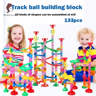 Etxk Marble Run ของเล่นบล็อคตัวต่อ 133 ชิ้นสําหรับเด็กและครอบครัว