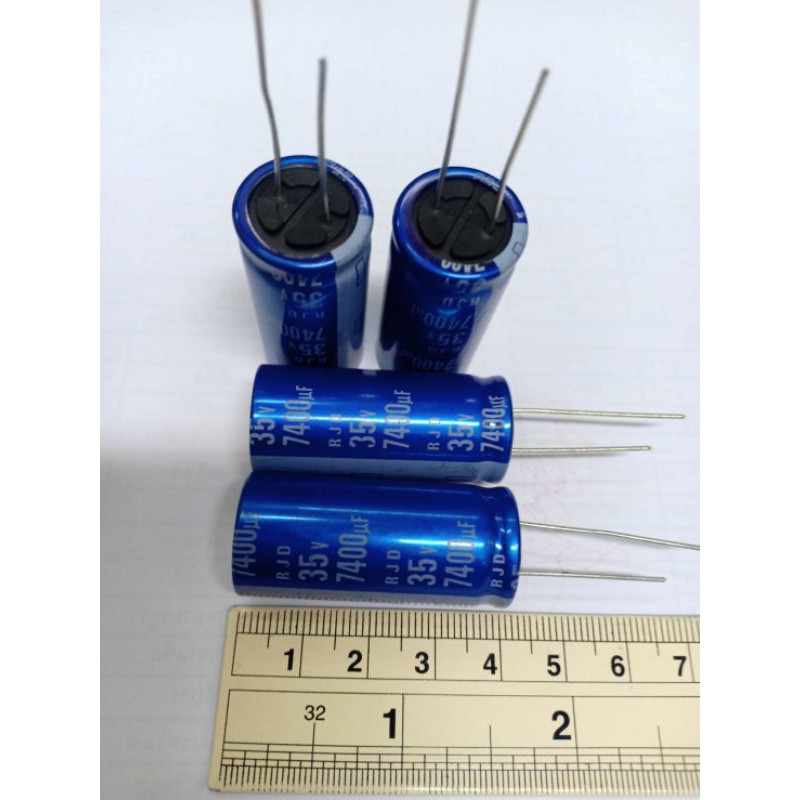 คาปาซิเตอร์7400uf 35V ELNAของแท้ใหม่ ขนาด18×40mm คาปาซิเตอร์แอมป์จิ๋ว ขายแพค4 ตัว80บ.