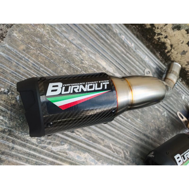 ท่อ Burnout ท่อ Ninja Zx10R ท่อแสตนเลส สลิปออนเส้นผ่านศูนย์กลาง 3 นิ้ว กระบอกคาร์บอน