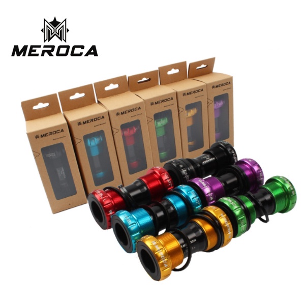 MEROCA M68 ชุดลูกปืนกระโหลกกลวงจักรยาน แกนเพลา 24 มม. รองรับ MTB & Road ชนิดเกลียว BB68/73mm.