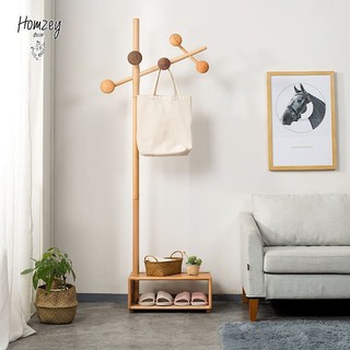 ราวแขวนผ้า ที่แขวนหมวก ราวแขวนอเนกประสงค์สไตล์ญี่ปุ่น รหัสB108 #homzeydecor