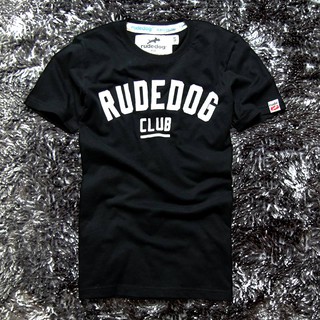 rudedog เสื้อคอกลม  ชาย หญิง  รุ่น crack สีดำ