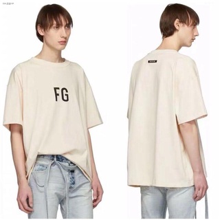 fear of god เสื้อยืดลําลองแฟชั่นสําหรับ unisex ผ้าฝ้ายแขนสั้นพิมพ์ลายสไตล์คลาสสิค (ขนาดใหญ่)