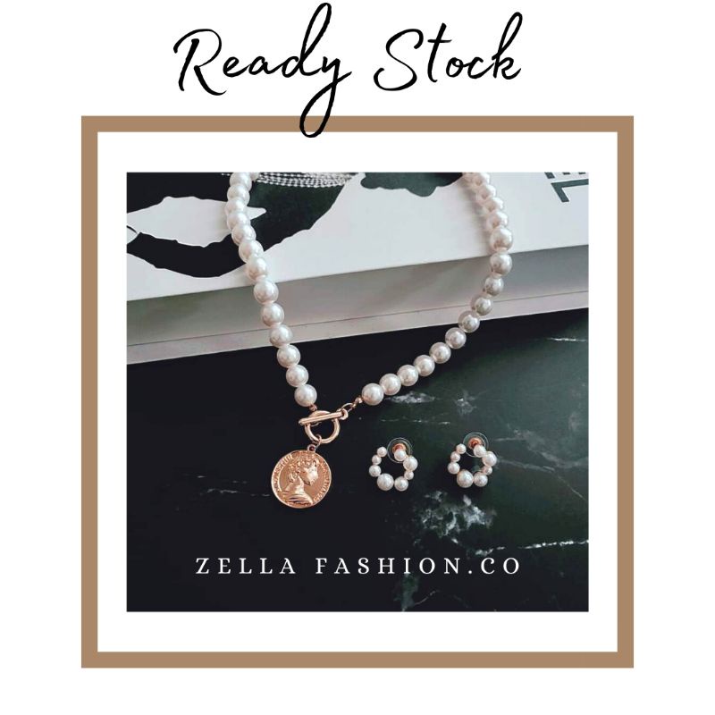 ZELLA FASHION.CO Gold Dollar Coin Pendant Necklace