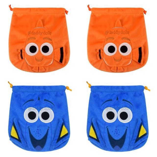 ถุงผ้าหูรูด Nemo นีโม & Dory ดอรี่ 9นิ้ว Finding Nemo นีโม่ ปลานีโม ปลานีโม่