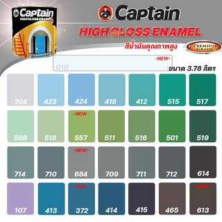 สีน้ำมัน ชุดที่ 2 Captain High Gloss สีเคลือบเงา เหล็ก ไม้ แห้งไว ป้องกันสนิม ขนาด 3 ลิตร สีทาเหล็ก สีทาไม้ สีกันสนิม