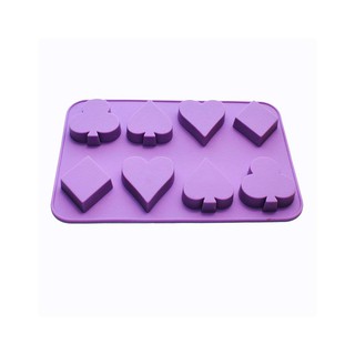 แม่พิมพ์ silicone รูปดอกไพ่ 6 ช่อง 6 Cavity Poker Suit Soap Mold