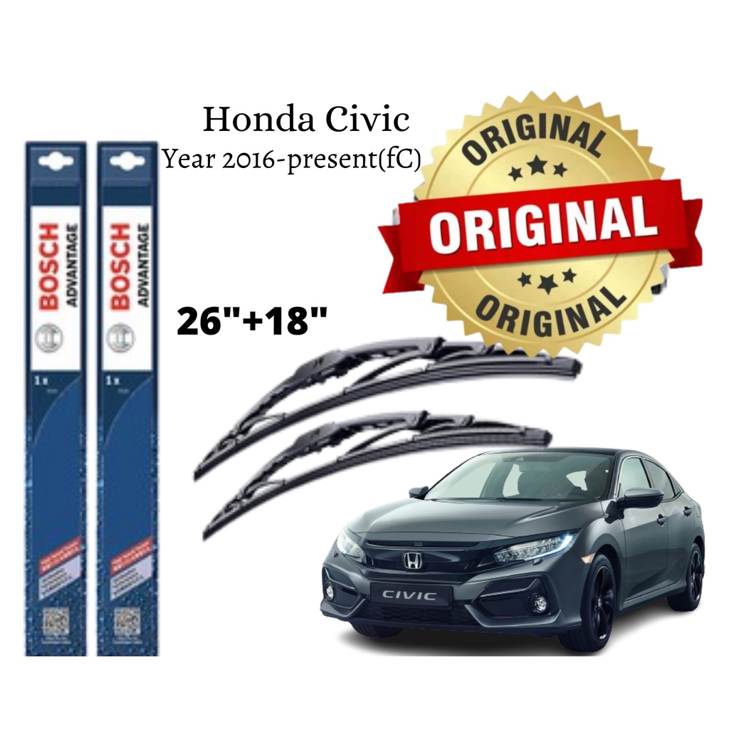 Honda Civic FC 10th Gen 1.8s / 1.5TC Bosch Advantage U Hook ชุดปัดน้ําฝนสําหรับ Honda Civic FC 10th 