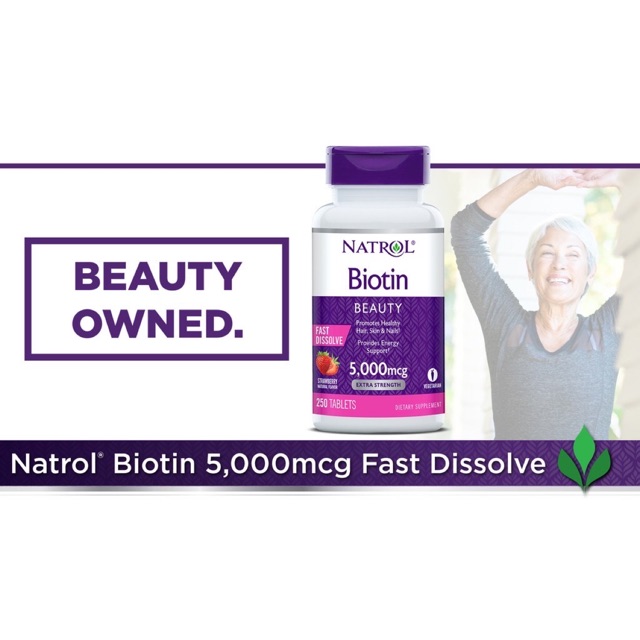 Natrol biotin beauty 5,000 mcg Extra Strength #ไบโอทิน 25”tablets 1 กป. ...