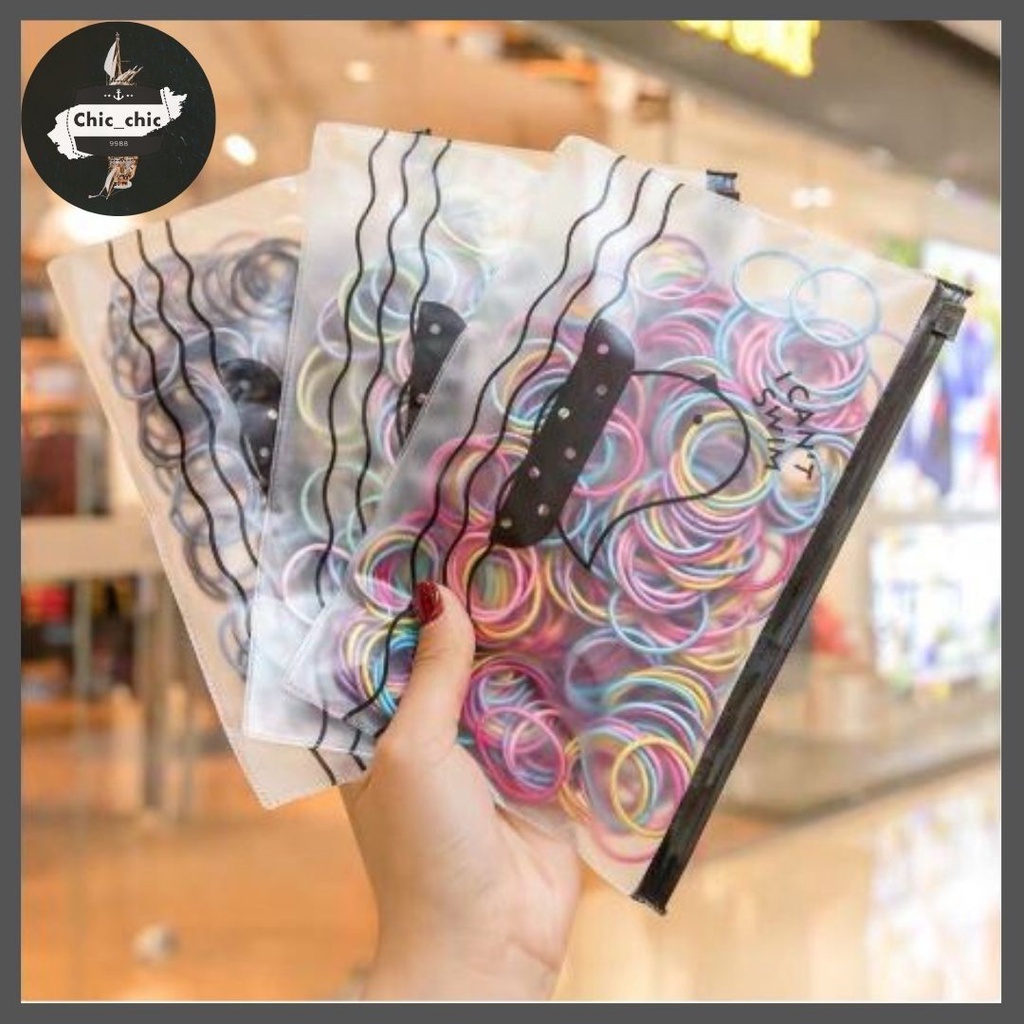 หนังยางรัดผมสไตล์เกาหลี ความยืดหยุ่นสูง ยางรัดผม ขนาด1นิ้ว พร้อมส่ง #D-0040