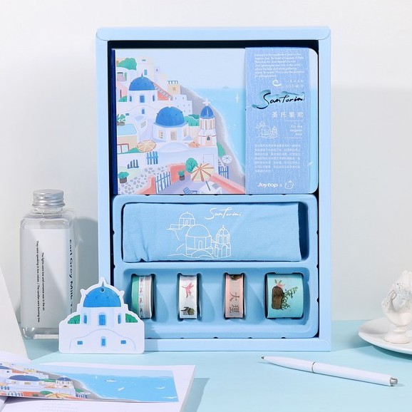 กล่องเดินทางเมืองประทับใจ -Santorini, Moscow, Cappadocia, Wuyuan Notebook Journal Planner เครื่องเขี