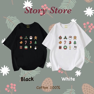 【cotton Tshirts👕】เสื้อยืด คริสต์มาส ลายรวม1