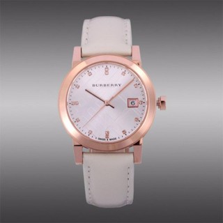 Burberry Womens Watch White Calfskin Strap BU9130