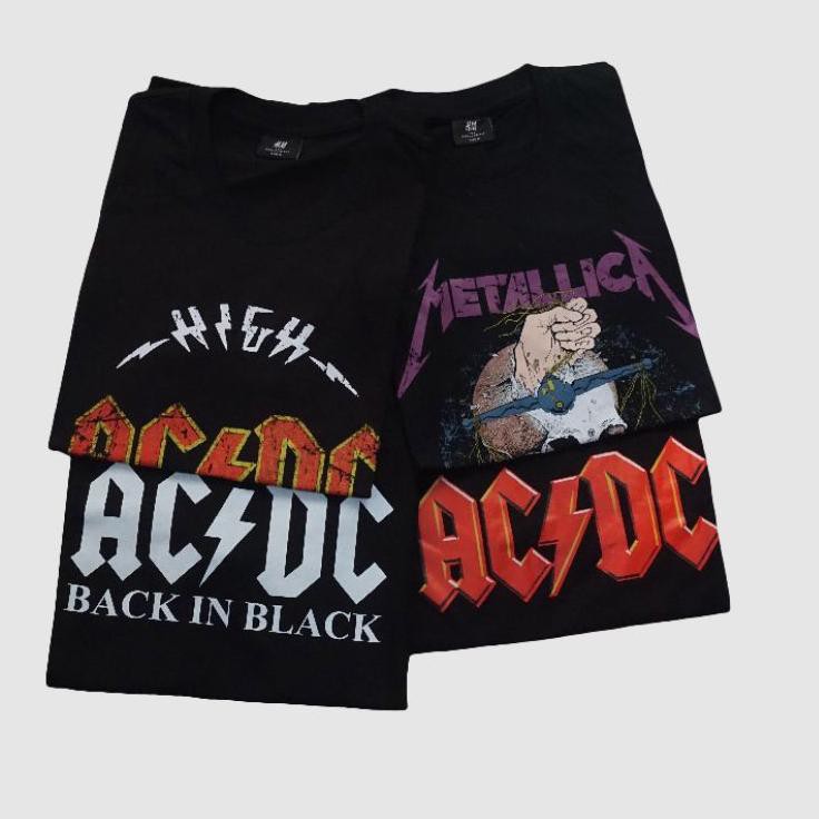 H&M ชม.&ม ♖ ชม.&M เสื้อยืด ACDC MUSIC | ผ้า Acdc | Metallica CLOTHES (สามารถ PAY ON THE PLACE) ◊