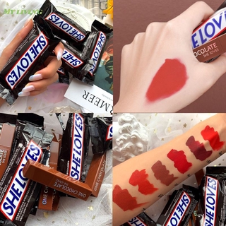 #TB-087(ใหม่/แท้) She loves ลิปช็อกโกแลต ลิปแมทโทนน้ำตาลอมแดง Chocolate matte lip glaze velvet matte non-fading lipstick lip glaze lipstick set บรรจุภัณฑ์ภายนอกเก่าและใหม่จัดส่งแบบสุ่มสีของลิปกลอสไม่เปลี่ยนแปลง My living