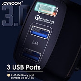 แท้100% CarChargerJoyroom C-M43 new arrivals 2.4A Qi 3Usb Interface Qc3.0 Fast Charger