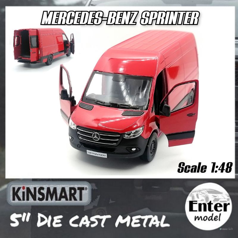 โมเดลรถเหล็ก รถ​ตู้​​ Mercedes-Benz Sprinter [KINSMART​ ลิขสิทธิ์​แท้]​ สเกล 1/48 ยาว 12.5cm เปิดประ