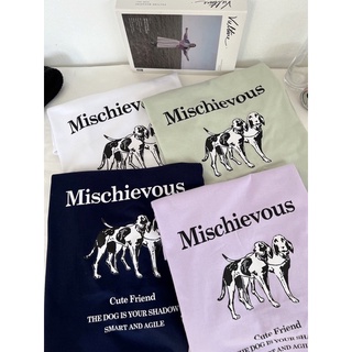 Mischievous 🐶 เสื้อโอเวอร์ไซส์สกรีน oversize screen เนื้อผ้า คอตตอน 100%